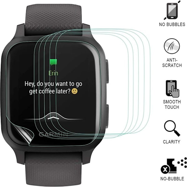 6 kpl näytönsuojia, jotka sopivat Garmin Venu Sq- ja Garmin-laitteisiin
