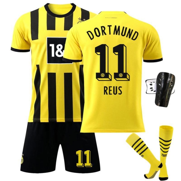 22-23 Dortmund hjemme fodboldtrøje nr. 9 Haaland 11 Reus 22 Bellingham trøjesæt med sokker 2223 Dortmund home number 11 #S