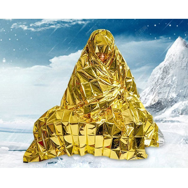 4x Utomhus Nödsituation Termisk Vattentät Sovsäck Camping Överlevnad Bivy Sack-Guld Gold sliver