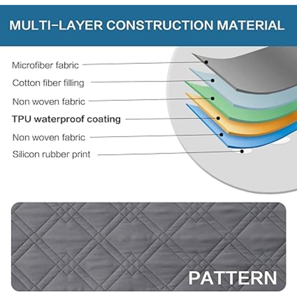 (Stol 21\", Grå) Vandtætte stolbetræk til lænestole i stuen