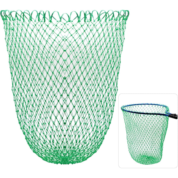 Fiskegarn Fiskenet Landing Net Foldbar Fiske Erstatningsnet til Ferskvand Saltvand Uden Håndtag