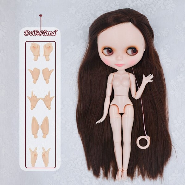 Neo Blyth Doll Anpassad NBL Glansig Ansikte, 1/6 OB24 BJD Blyth Doll Anpassad Blyth Dockor för Flickor, Present för Samling NBL09 HNB10