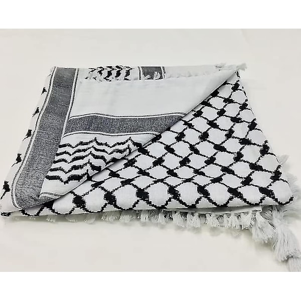 st Palestina Tørklæde, Keffiyeh, Arafat Hatta, Bred Med Tossels, Shemagh Keffiyeh Arab Houndstooth100% Y2