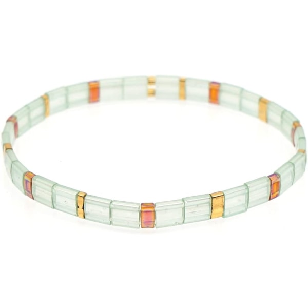 Summer Candy Colors Tila Flat Beads Stretch Strand Armband for