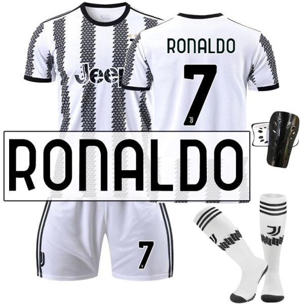 22-23 Ny version Juventus nr. 7 Hovey nr. 10 Pogba 22 Di Maria 10 Dybala fodboldtrøje sæt No.7 Cristiano Ronaldo,Socks + Gear #28