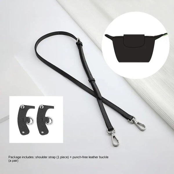 Veskestropp for Longchamp Bag Transformasjonstilbehør Gratis utstans for minibag Skulderstropp minibag Black