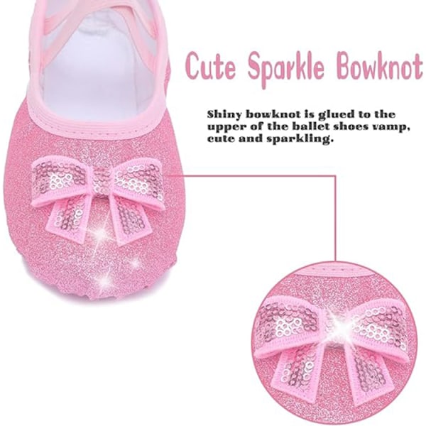Pigeglitter balletsko med delt sål Pink Pink 33