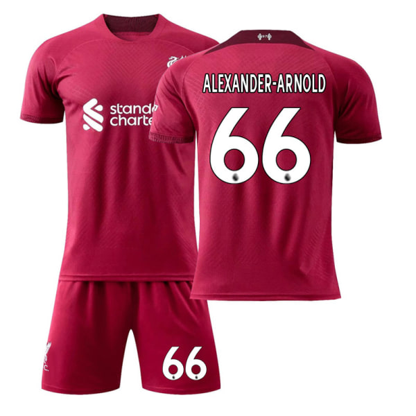 Liverpool Hjemmedrakt 22-23 Sesong Nr. 11 Salah, Nr. 10 Mané Fotballdrakt Nr. 4 Van Dijk No. 66 + no socks Children's size 20