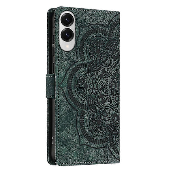 Frosted Læder Etui til Mandala Emed Retro Telef(FQ) Green For Samsung Galaxy S25 Edge 5G