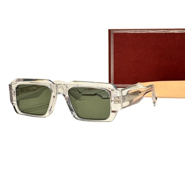 Berømte mærke designer solbriller til mænd og kvinder Rectangle OEM ODM UV400 solbriller retro briller klare stel grønne linser contact me high top quality