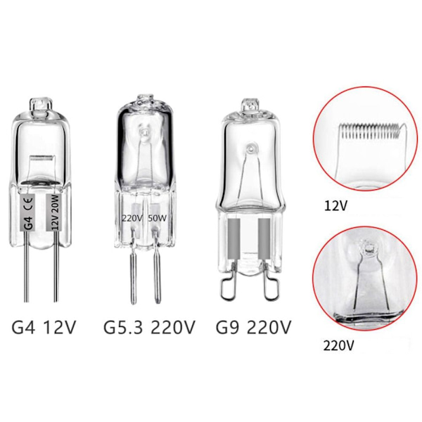 Halogenlampor Pärlor G4 G5.3 Glödlampa G9 220V 40W FROZEN G9 220V 40W Frosted G9 220V 40W Frosted