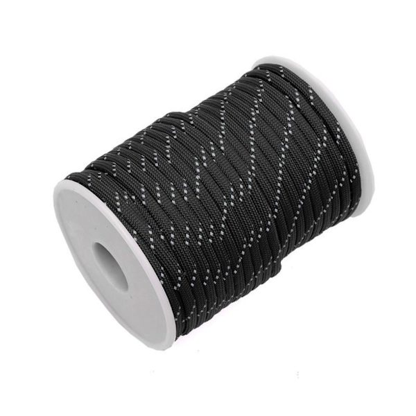 Reflekterande 550 Paracord Rep Parachute Cord SVART black
