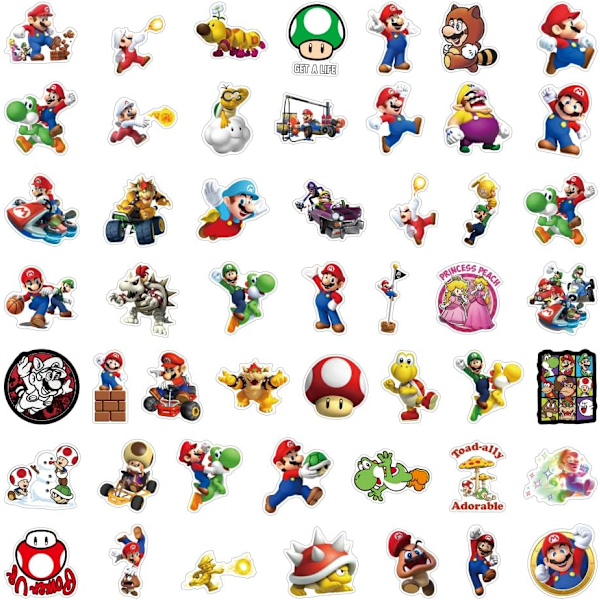 100 stk Super Mario klistermærker til vandflasker