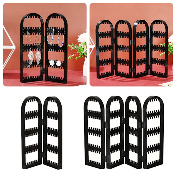 Örhänge Display Holder Örhängen Nibbar Display Rack SVART 2 FANS svart black 2 fans