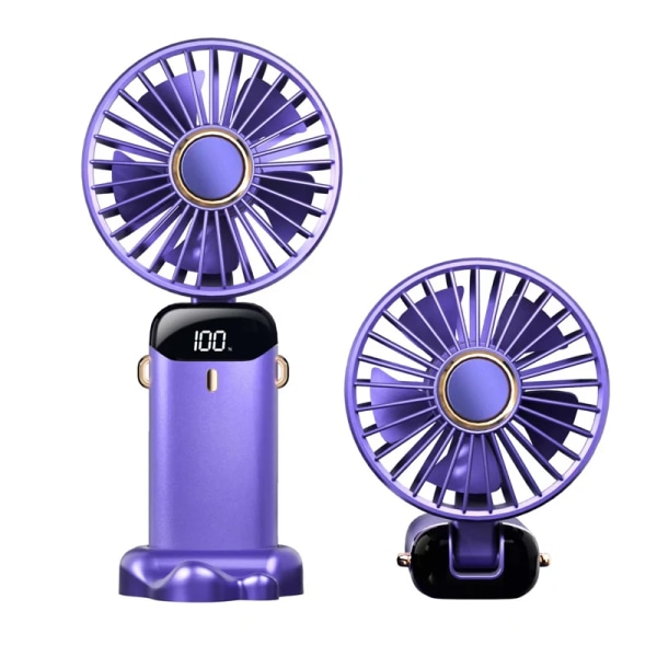 Aromaterapi-ventilator 2024 Nyeste USB Håndholdt Digitalt Display Foldbart Plastik Abanicos Luftkøling Ventilator Tynd Led Lys 5v Usb Ltd. White