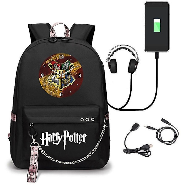 Harry Potter Backpack Usb Charging School Bag Oxford Cloth