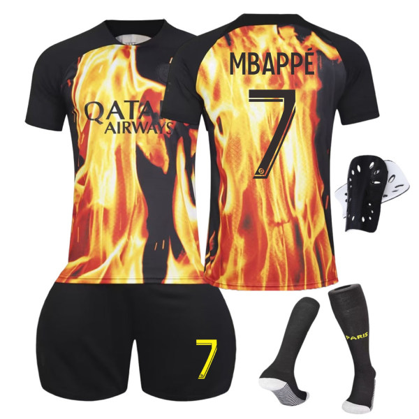 22-23 Paris special edition gemensam fotbollströja 7 Mbappe 10 Neymar 30 Messi barn vuxen tröja No. 6 + Socks Protector XXXL