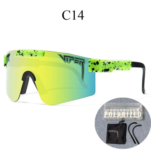 00 Nye ankomster  Tilpasset logo polariserede fotokromiske solbriller Tr90 Uv-beskyttelse Cykelbriller C14 UV protected sunglasses