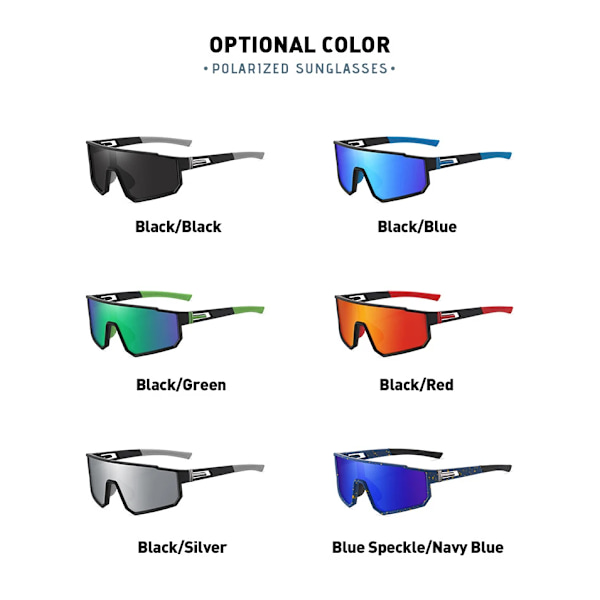 Nye udendørs overdimensionerede løbe-cykelbriller til mænd og kvinder, engros polariserede sportssolbriller C8 Gray Frame, Blue-Green