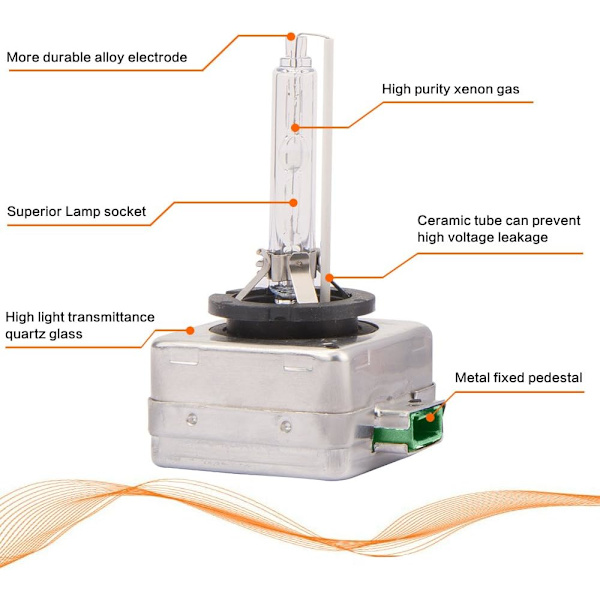 2-pak HID Xenon-pærer erstatning for D3S-pærer - Bilhovedlykter, 12V, 35W (6000K)