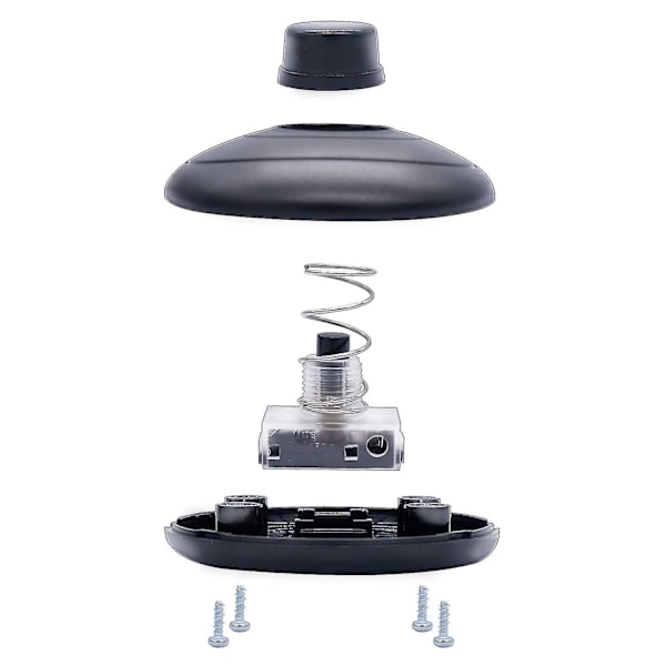 4 stk fotbrytere, Ac 125v/3a 250v/2a svart rund fotbryter Spdt No Nc fotkontrollbryter for gulvlampe og bordlampe [xh]