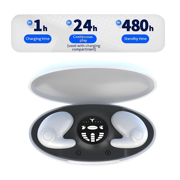 Små, osynliga öronsnäckor, trådlösa Bluetooth-hörlurar för sömn, dolda sidosömmar, diskreta för arbete, osynliga, dolda hörlurar fungerar