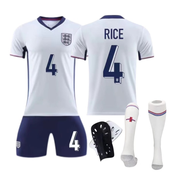 Europacup England hemmatröja nr 9 Kane nr 10 Bellingham barn vuxen kostym fotbollströja No. 10 socks + protective gear 26
