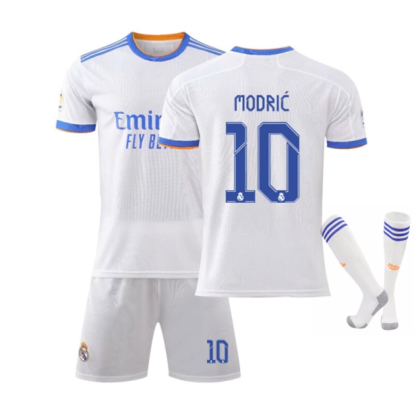 21-22 Real Madrid hemmatröja nr 7 Ronaldo Madrid borta Mbappe nr 7 fotbollströja laguniform träningsuniform nr 9 Protective Socks and Gear 26 yards