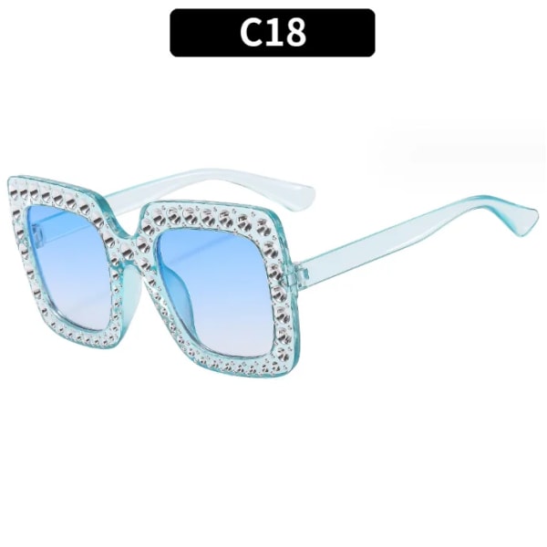 Newest Oversize Retro Square Rhinestone Bling Sun Glasses Woman Luxury Ladies Sunglasses 2024 For Women