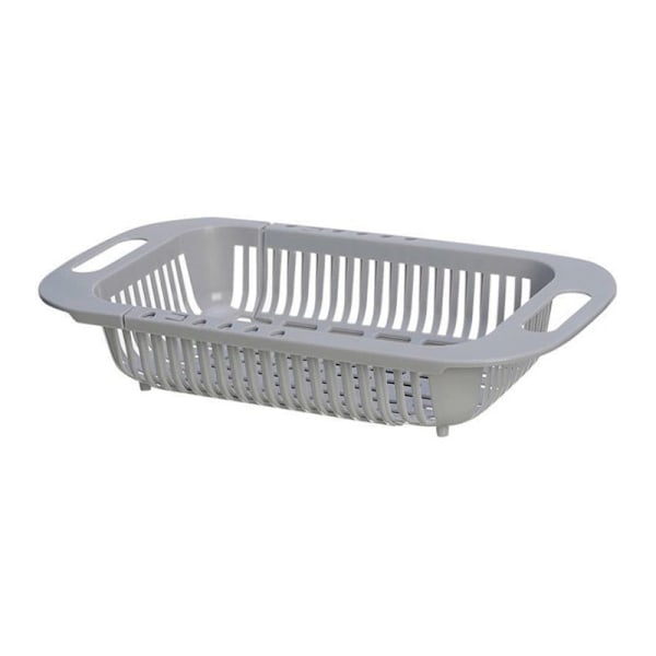 Hopfällbar diskhoavloppskorg multifunktionell frukt- och grönsakstvättkorg diskställ för avrinning förvaringsställ i plast White 2 pcs