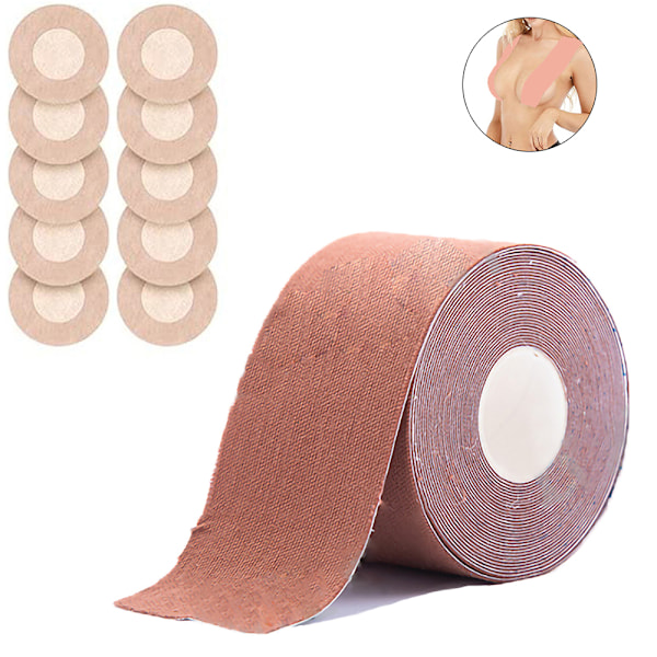 Self-adhesive bra bra push up big breast boob tape bra backless strapless (set, 11 pieces, 1 roll of tape, 10 x nipple stickers) without underwire