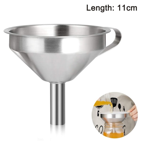 11 cm large stainless steel funnels for kitchen, for essential/cooking oils and transfer of liquid, liquid and dry ingredients