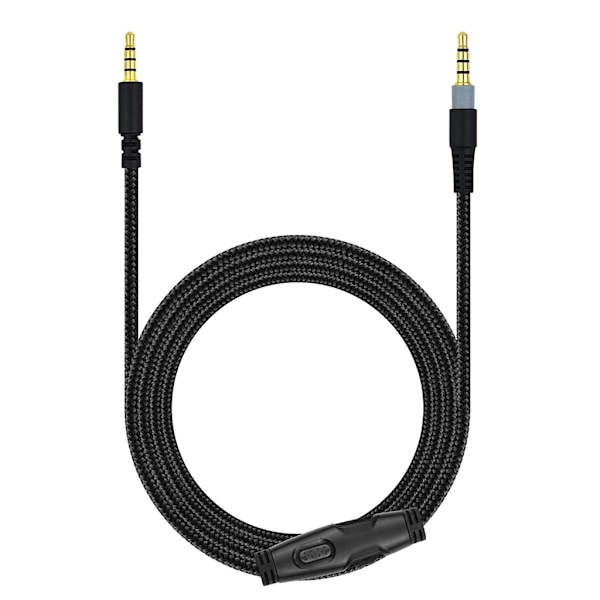 Flettet kabelforlengelseskabel for HyperX Cloud Headset-kabel dempingsvolumkontroll A A