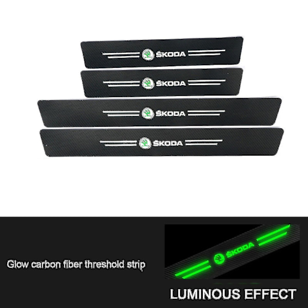 Auto dörrtröskelskydd anti-scratch dörrtröskelskydd för fordonstillbehör_llk13 SKODA 4pcs