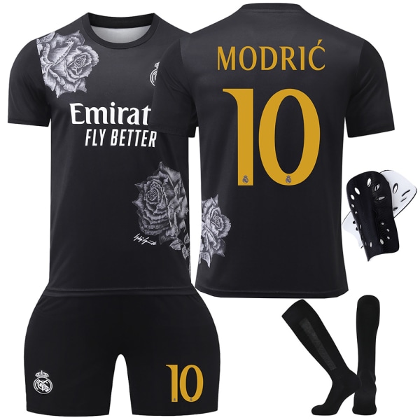 24-25 Real Madrid Y3 fælles fodboldtrøjesæt nr. 7 C Ronaldo Vinicius 5 Bellingham 10 Mbappe trøje No. 1 socks + protective gear 18 yards