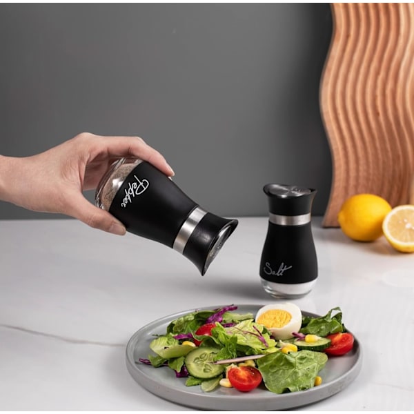Suola- ja pippuripurkit Suola- ja pippurimyllyt Suola- ja sarja Suolakannu Suolapannu Keittiötarvikkeet (musta) Black