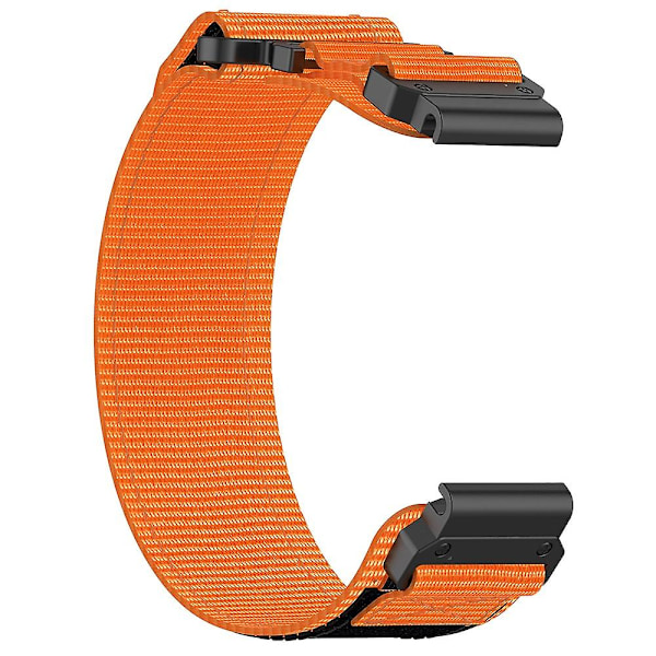 Nylonarmband med självhäftande remsa för Garmin Fenix 7X/7X Pro/Instinct 2X/Quickfit 26mm - Orange Orang Orange Garmin Fenix 7X