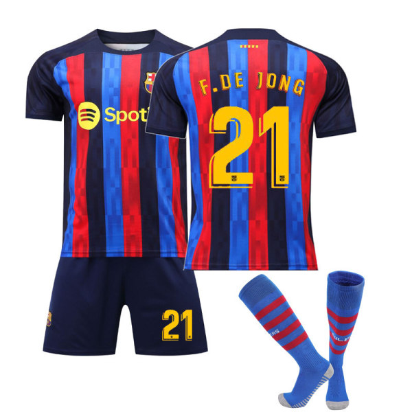 22-23 Barcelona jersey No. 10 Messi No. 21 De Jong short-sleeved adult children's sports football uniform team uniform