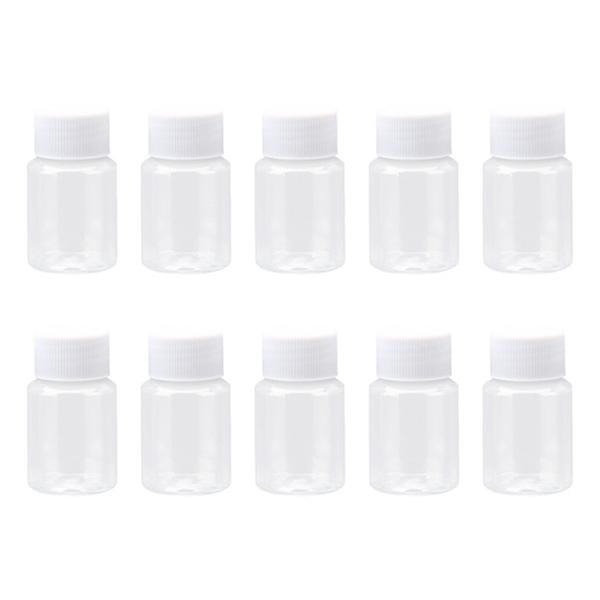 10 stk 50 ml transparente plastflasker Gjenfyllbar tom beholder med lokk Krukker Bokser Krukker(M)