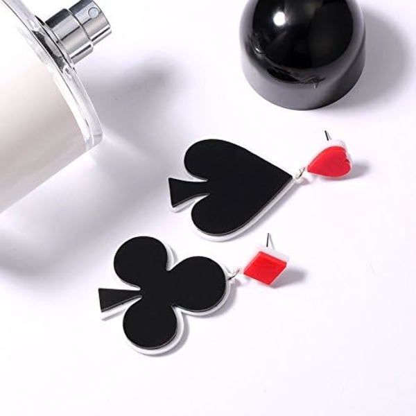 1-8 Par Mini Tiny Little Poker Spelkort Örhängen Klocka Hea