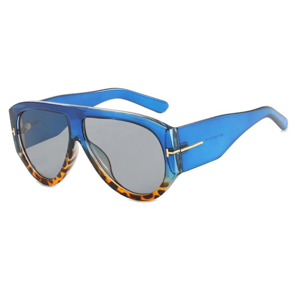 ADE WU KDD9577 Flad Top Pilot Solbriller Fashion Gradient Store Ramme Tudse Solbriller Bred Ben Overdimensioneret Solbriller Til Kvinder C5 pilot