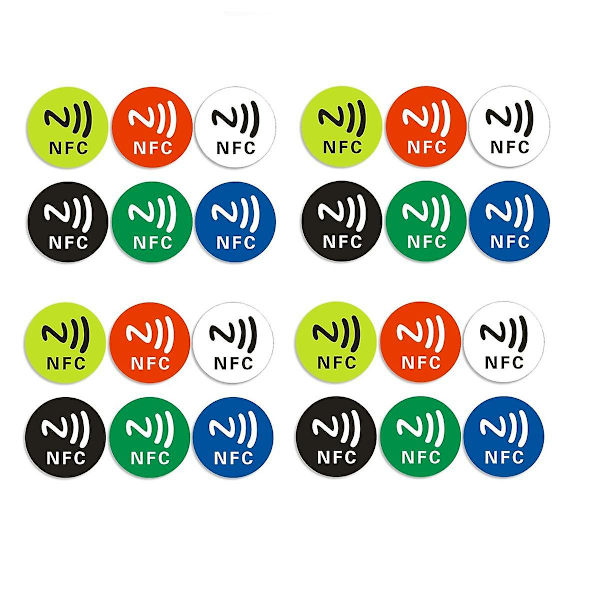 24 st NFC Ntag213 TAG-klistermärken Universal RFID-token Patrol 13.56MHz för genvägar ETC NFC-klistermärken
