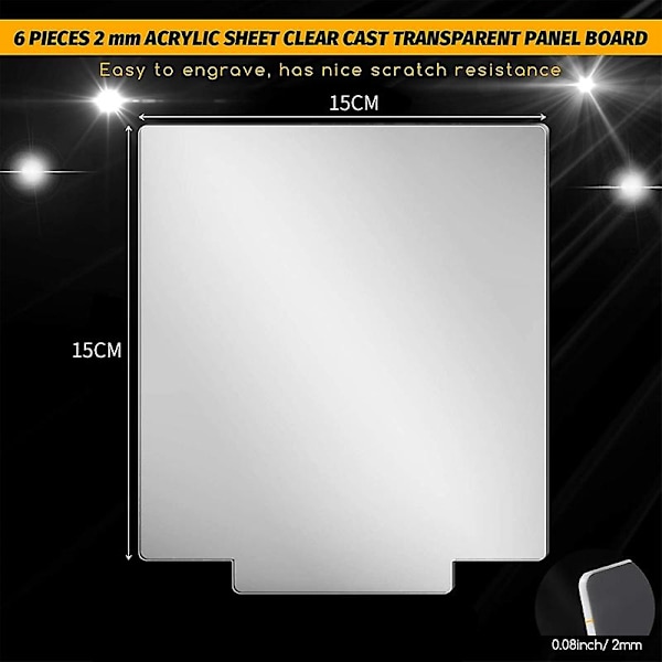 Akrylplate Transparent Støping For LED Lysbase Bordskilt DIY Display Prosjekt Håndverk LED Lamper For P