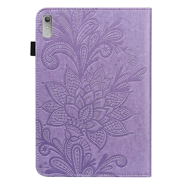 Til Lenovo Tab P11 Gen 2 Imprinting Drop-proof Tablet Cover PU Læderetui med Stativ Purple