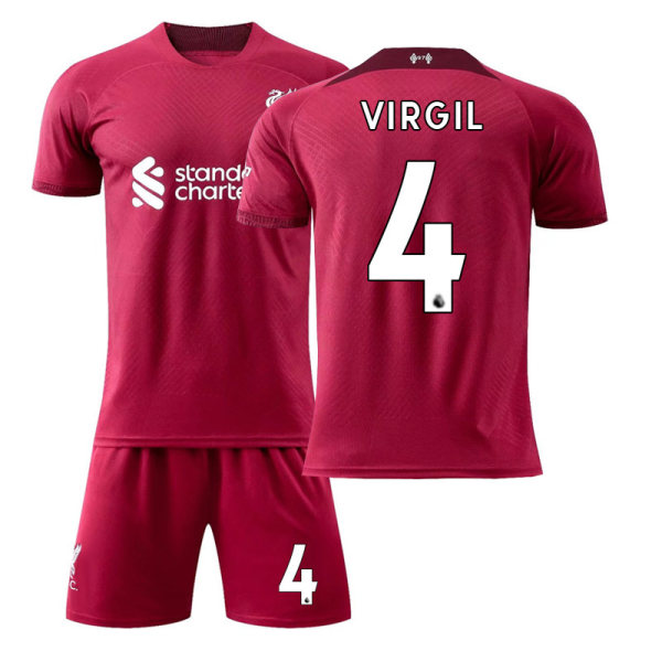 Liverpool hemmatröja nr 11 Salah nr 10 Mane fotbollströja nr 4 Van Dijk säsongen 22-23 Size 4 + No socks XXL