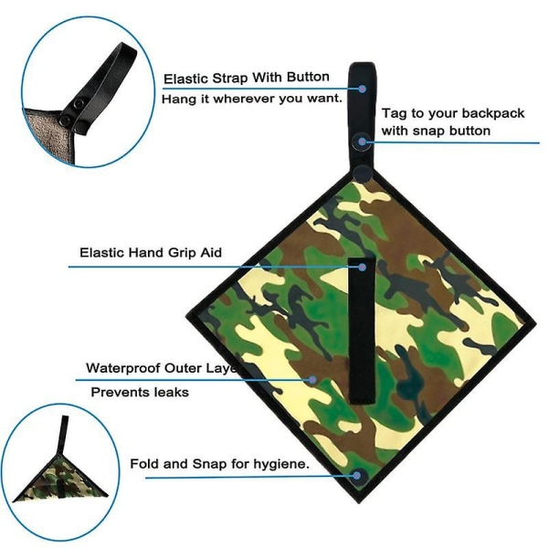 Tisseklut for camping, kvinnelig toalettklut, gjenbrukbar menstruasjonsklut for kvinner, miljøvennlig, vaskbar, utendørs nødhjelpstilbehør for kvinner 2pcs and clothesline