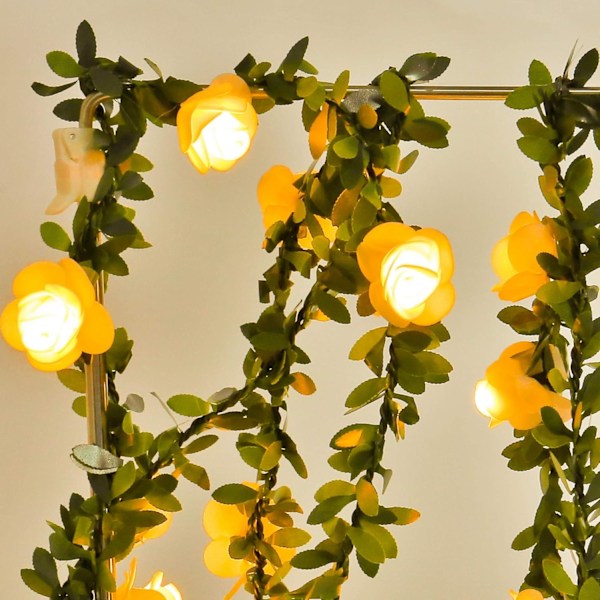 40 LED 6 meter rosenträdsträngljus, varmvit, batteridriven