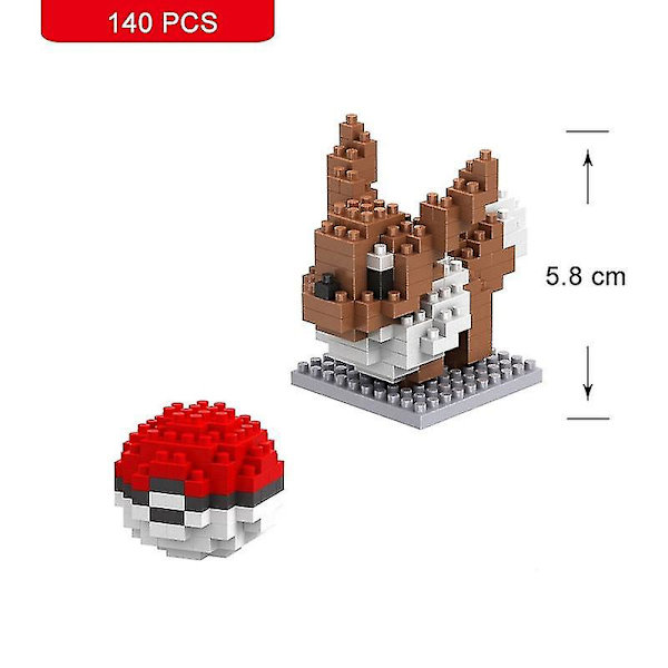 Nanoblock Lille Bygge Pikachu Murstensmodel Uddannelsesmæssige Legetøj Til Børn Fødselsdag Mursten Blok Eevee