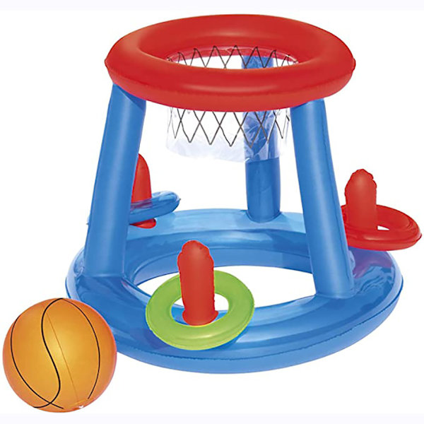 Pool Floats Toys Game Set, 2-i-1 Flytande Pool Basketkorgar & Pool Ring Toss Spel, Roliga Sommarvattenspel Poolleksaker