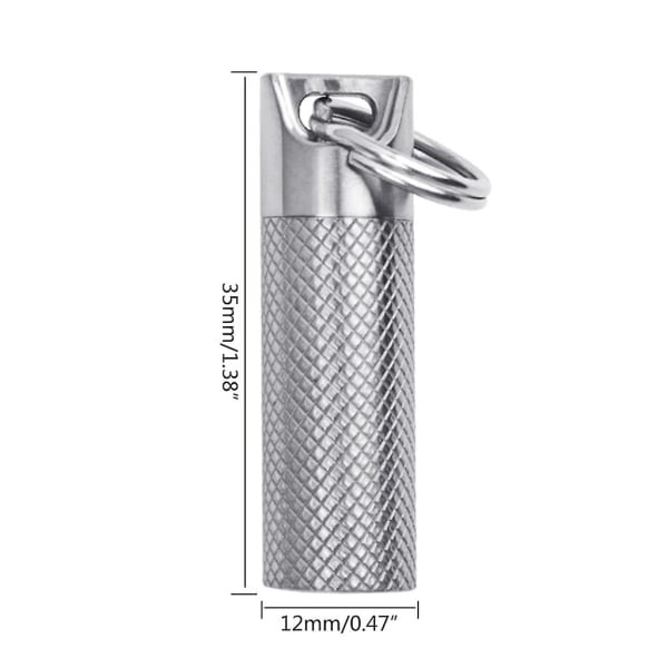 Bærbar Metal Pilleæske Titanium Pilleholder Nøglering Vandtæt Pilleflaske